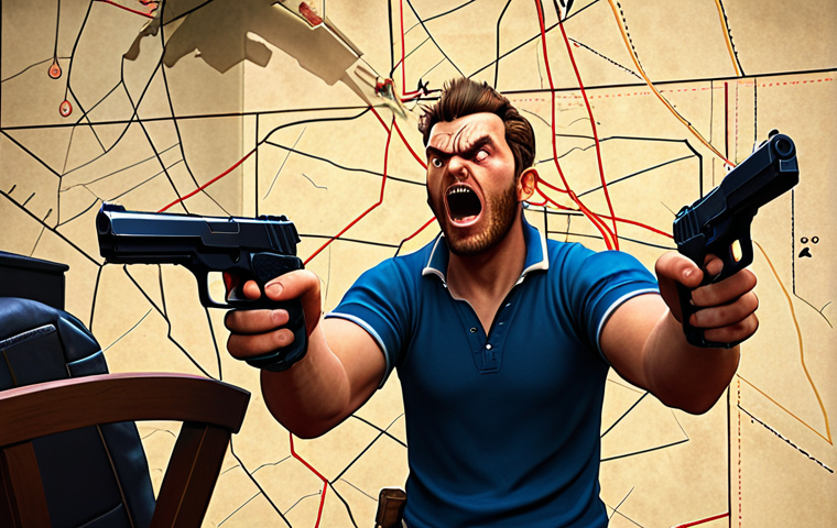 A humorous Valorant challenge scene: A player with only a pistol, facing a difficult enemy team on a Valorant map, with exaggerated expressions of determination and slight panic. The scene emphasizes the ridiculousness of the situation with comedic visual effects.