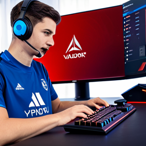 Home 24 A professional gamer in a modest, high-quality esports team uniform is intensely focused on a high-end PC gaming setup, with a mechanical keyboard and precision gaming mouse clearly visible. On the other side of a dynamic split image, another professional gamer in similar modest apparel is engaged with a console setup, holding a modern game controller. Both displays show a Valorant gameplay screen. The background features a modern, clean esports arena with soft ambient lighting, emphasizing the distinction between platforms. Professional photography, vibrant colors, clear focus, high detail, studio lighting, safe for work, appropriate content, fully clothed, professional, modest, family-friendly, perfect anatomy, correct proportions, natural pose, well-formed hands, proper finger count, natural body proportions.