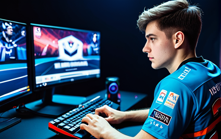 **

"A professional Valorant esports player fully focused on their monitor, wearing a team jersey in a brightly lit arena, fully clothed, appropriate attire, safe for work, perfect anatomy, natural proportions, professional esports photography, high quality, team logo visible."

**
