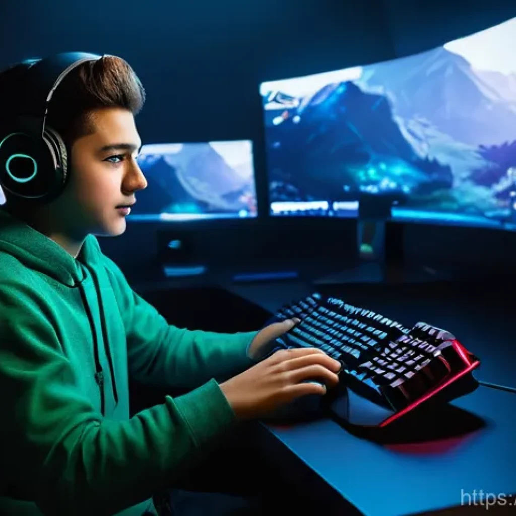 발로란트 신규 유저 전용 팁 - **Prompt 1: New Player's First Setup**
    A young person, around 18-20 years old, with an excited a...