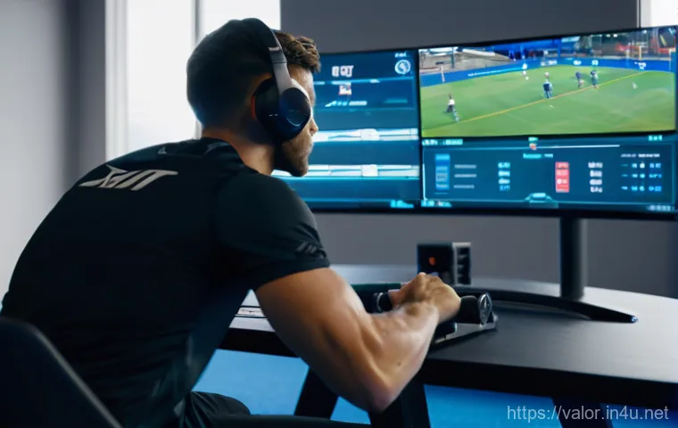 발로란트 프로의 연습 스케줄 - Four diverse professional Valorant players, two male and two female, aged between 20 and 28, are dee...