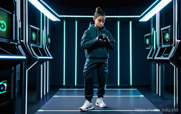 발로란트 감도 찾기 계산법 - A young adult female gamer, wearing a performance athletic top and leggings, is depicted demonstrati...