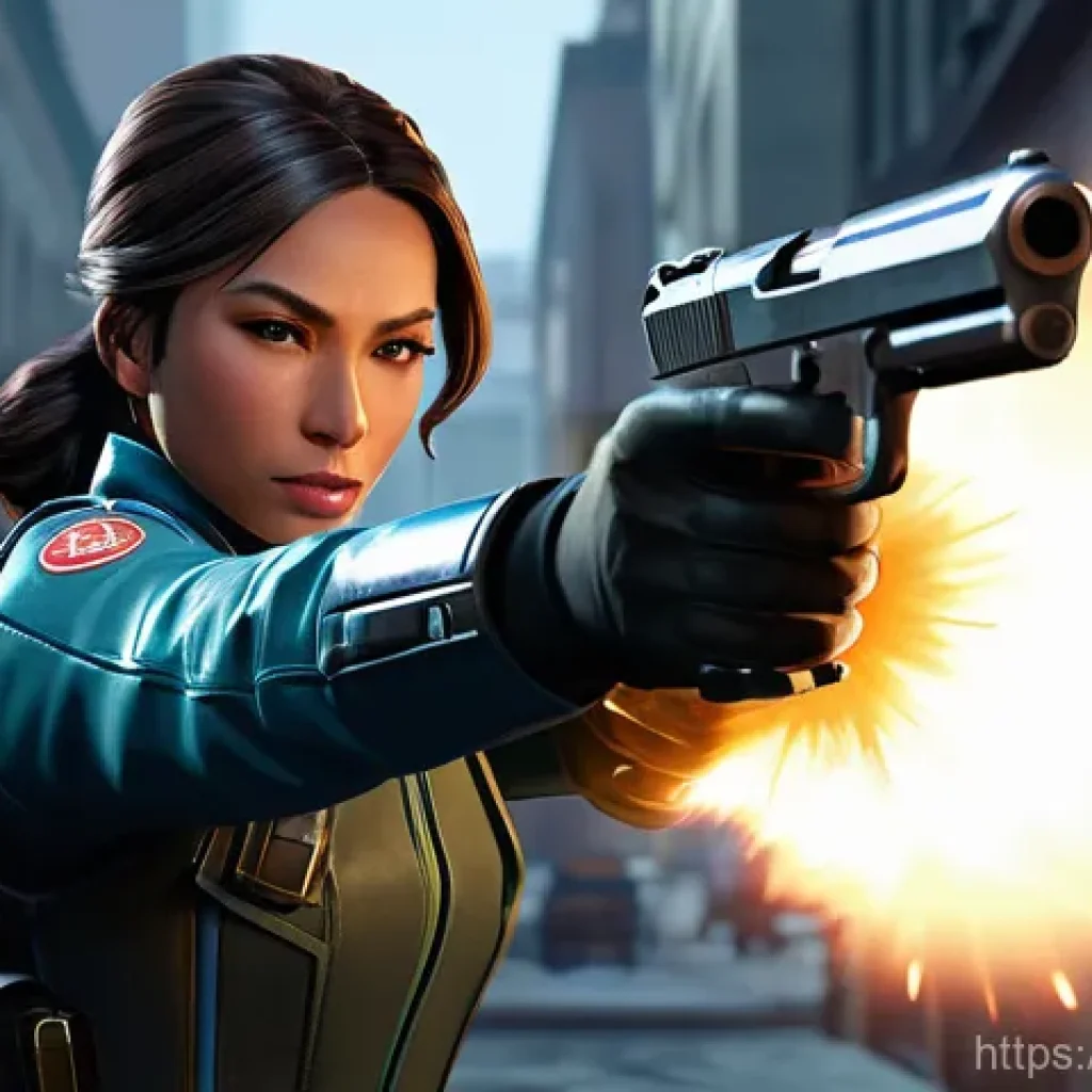 발로란트 인기 총기 조합 - **Dynamic Pistol Round Entry: Jett with Classic.** A Valorant agent, Jett, is depicted mid-dash (usi...