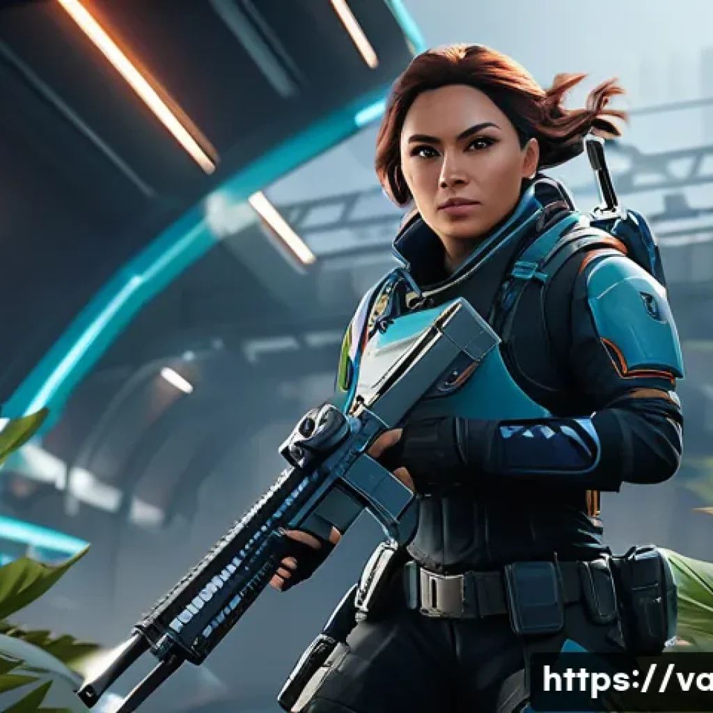 발로란트 맵 내 필수 위치 소개 - A highly detailed, action-packed scene from Valorant on the Haven map, specifically the A-site "Heav...