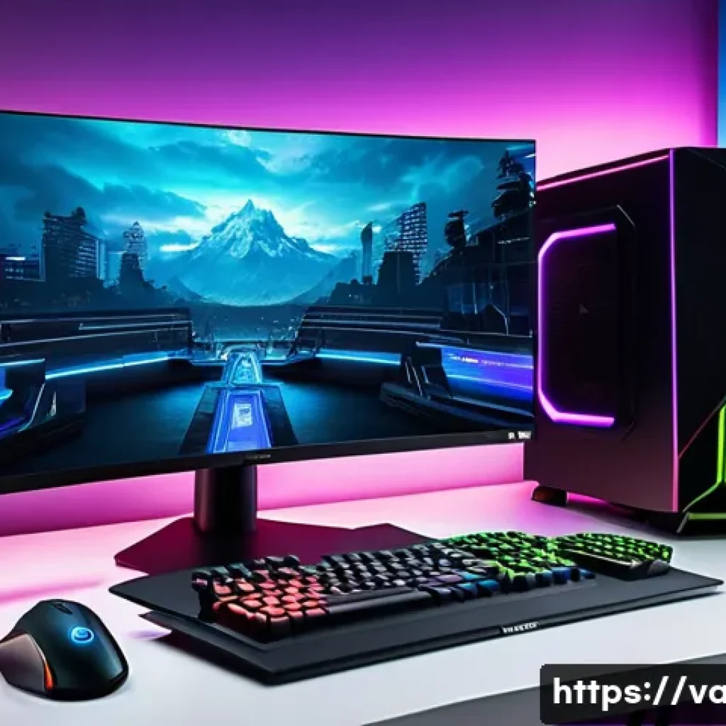 발로란트 전용 그래픽 카드 추천 - A high-tech gaming setup featuring an NVIDIA RTX 4060 graphics card installed in a sleek black PC to...
