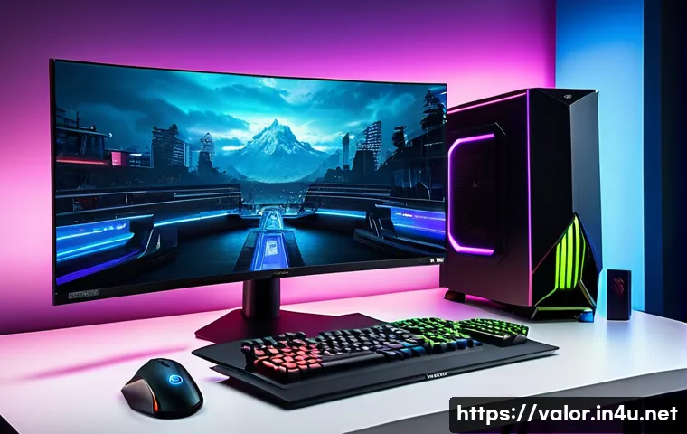 발로란트 전용 그래픽 카드 추천 - A high-tech gaming setup featuring an NVIDIA RTX 4060 graphics card installed in a sleek black PC to...