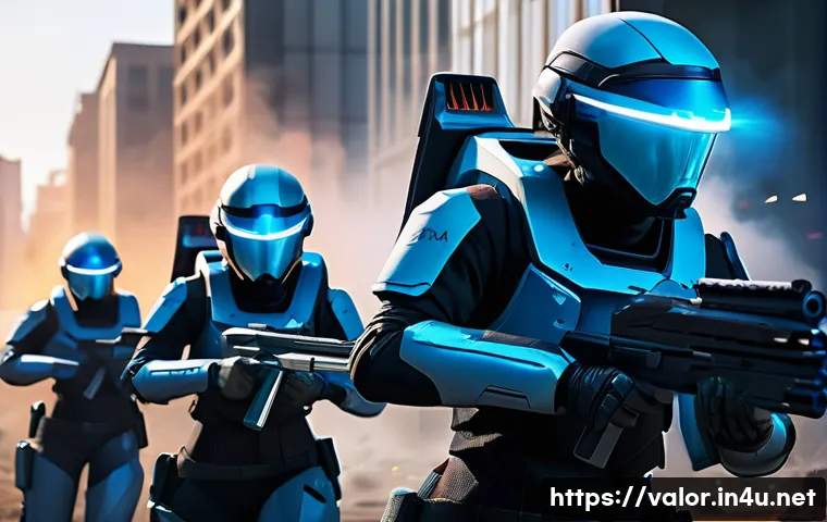 발로란트 초보자가 알아야 할 요소 - A dynamic scene of a Valorant support agent healing teammates on a futuristic battlefield, featuring...