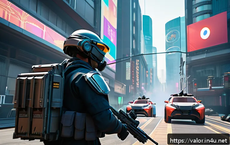 발로란트 팀 조합과 시너지 효과 - A dynamic tactical team scene from Valorant featuring five distinct agents in action, each demonstra...