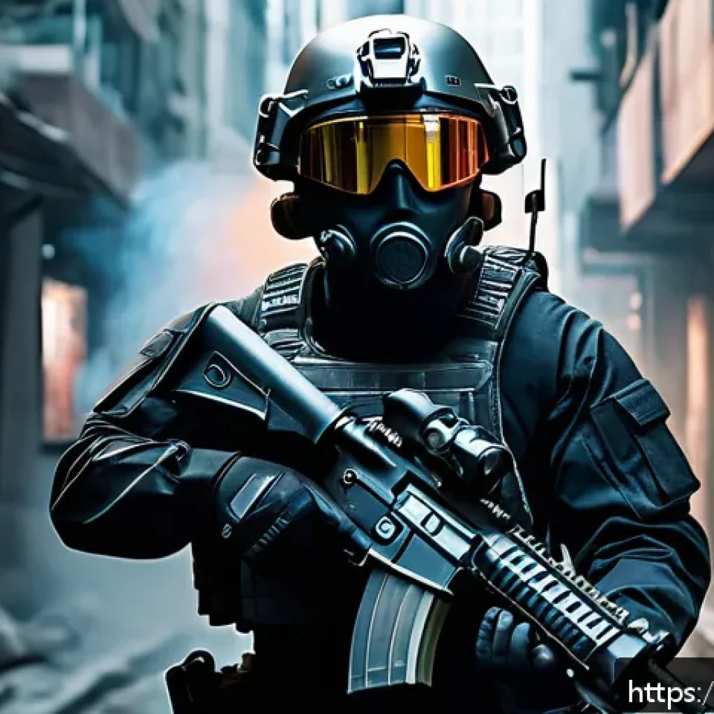 발로란트 데드락 공략법 - A tactical FPS agent named Deadlock in a futuristic urban combat setting, deploying a translucent sm...