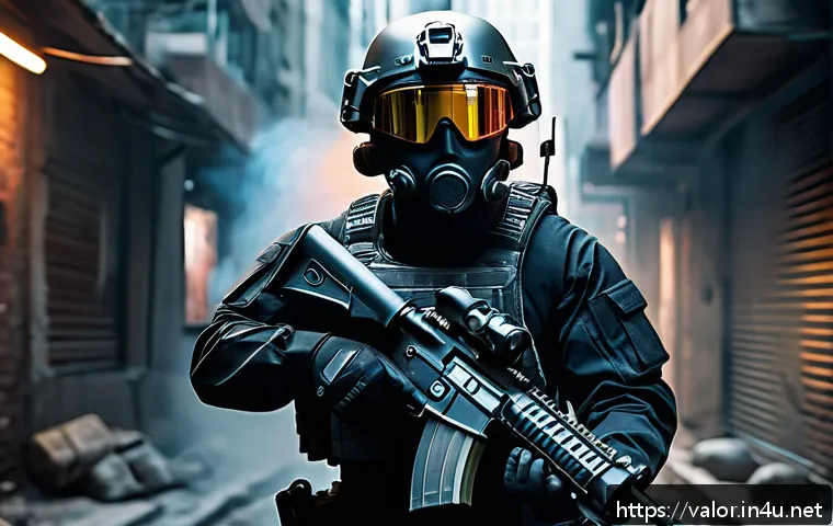 발로란트 데드락 공략법 - A tactical FPS agent named Deadlock in a futuristic urban combat setting, deploying a translucent sm...