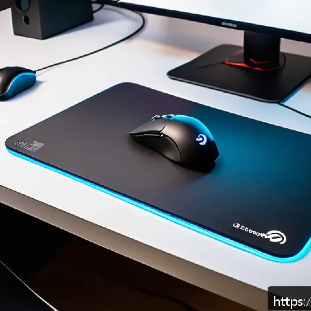 발로란트 추천 마우스 패드 - A high-resolution close-up image of a professional gaming setup focused on a SteelSeries QCK PRO mou...