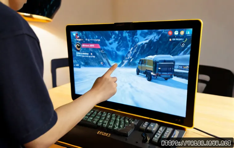Home 17 발로란트 계정 공유의 문제점 - Photorealistic home gaming desk showing the risks of shared game accounts: a worried young adult sea...
